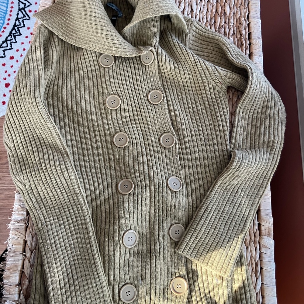 Takeout Khaki Double-Breasted Women's Sweater